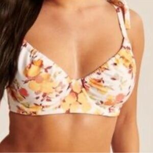 Abercrombie curve love swim top size medium orange floral